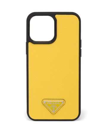 Prada Saffiano Cover For IPhone 1ZH131 Yellow